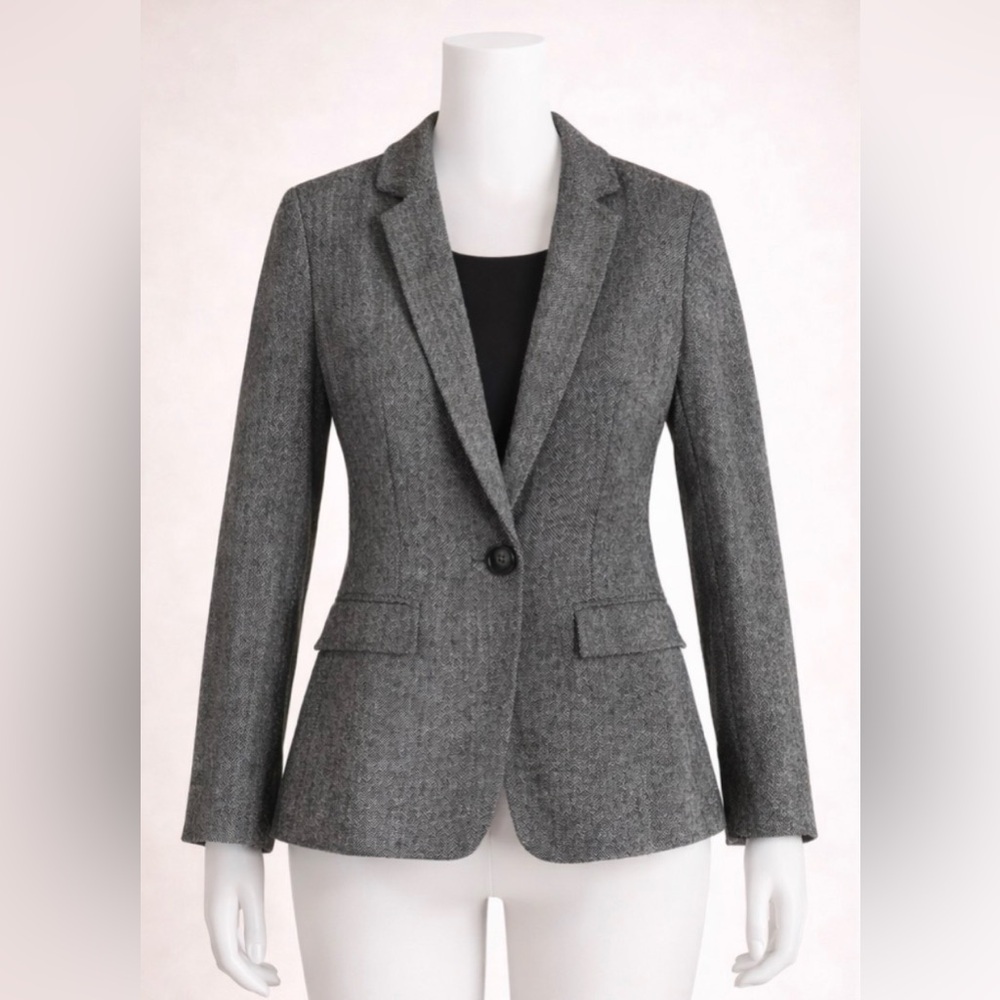 Antonio Melani Single Breasted Melissa Style Gray Linen Blazer Jacket Size 8 - Picture 3 of 7